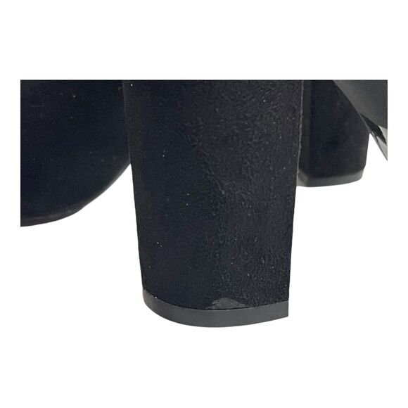 Wild Diva Black Faux Suede Rose Embroidered Ankle Bootie Heels – Women’s Size 9 - Picture 3 of 11